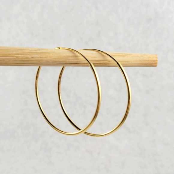 Mariela Gold Hoops - Picture 7 of 9